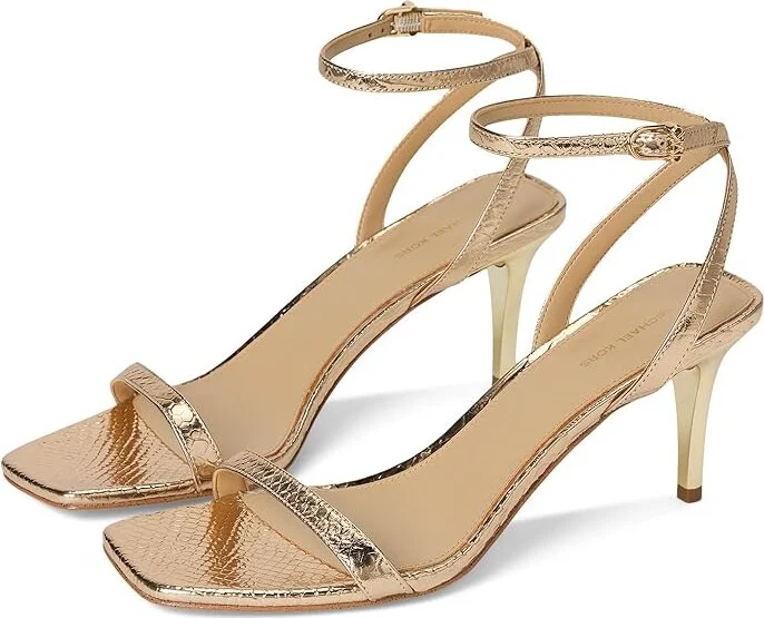 MICHAEL Michael Kors Liana Mid Sandal Women's Sandals Pale Gold : 5.5 M, Leather