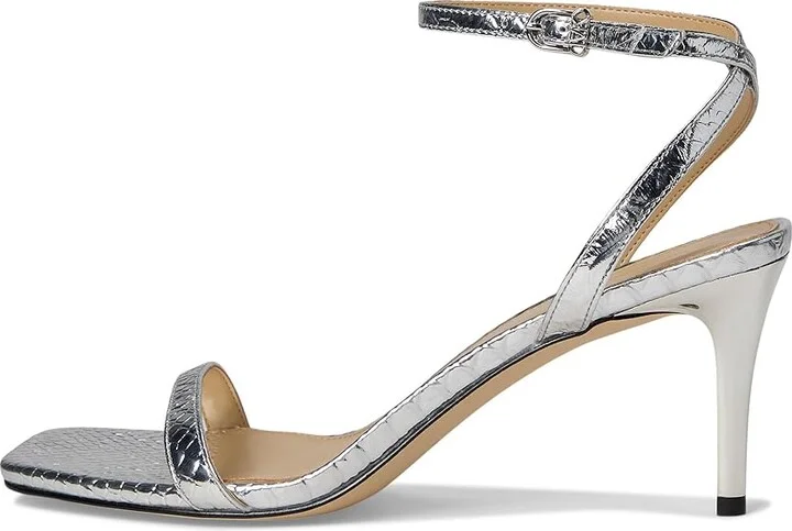 MICHAEL Michael Kors Liana Mid Sandal Women's Sandals Silver : 6.5 M, Leather - Image 6