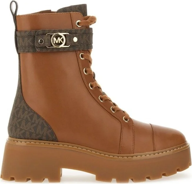 Michael Michael Kors Logo Plaque Ankle Boots