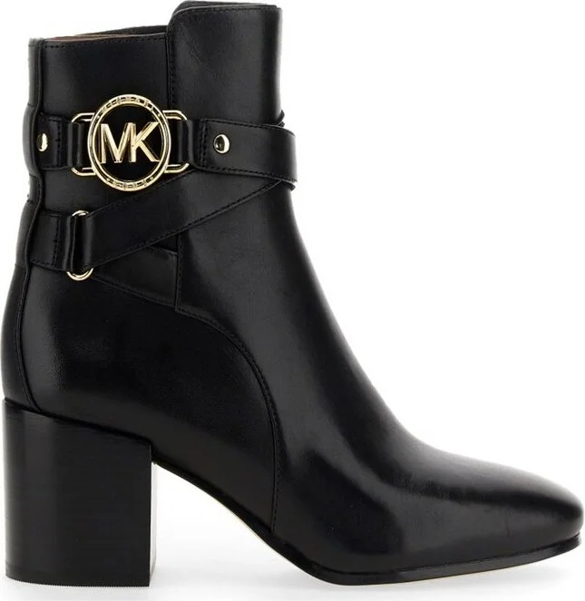 Michael Michael Kors Logo Plaque Ankle Boots