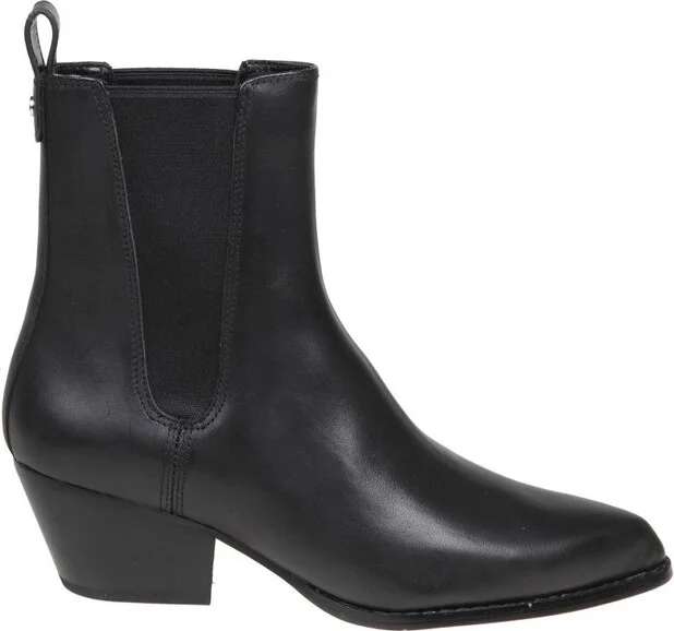Michael Michael Kors Logo Plaque Pointed Toe Ankle Boots
