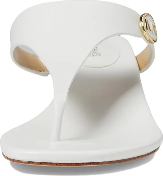 MICHAEL Michael Kors Lucinda Kitten Women's Sandals Optic White : 8.5 M, Leather/Rubber - Image 2