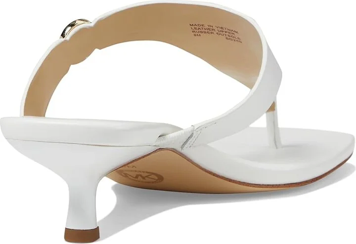 MICHAEL Michael Kors Lucinda Kitten Women's Sandals Optic White : 8.5 M, Leather/Rubber - Image 4
