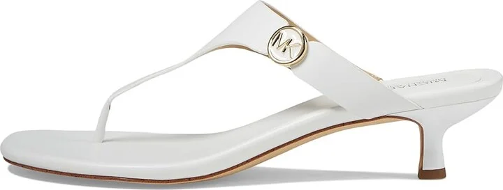 MICHAEL Michael Kors Lucinda Kitten Women's Sandals Optic White : 8.5 M, Leather/Rubber - Image 5