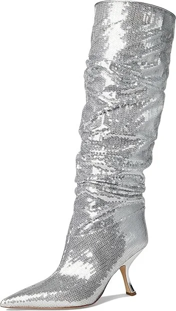 MICHAEL Michael Kors Luna Boots Women's Boots Silver : 5.5 M, Leather - Image 5
