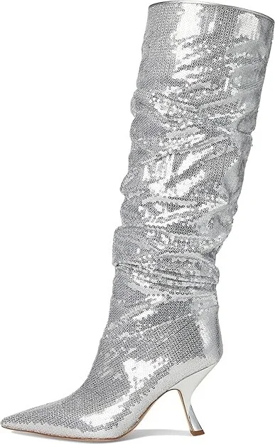 MICHAEL Michael Kors Luna Boots Women's Boots Silver : 5.5 M, Leather - Image 6