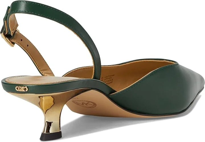 MICHAEL Michael Kors Luna Kitten Sling Pump High Women's Heels Bosco : 6 M, Leather/Rubber - Image 4