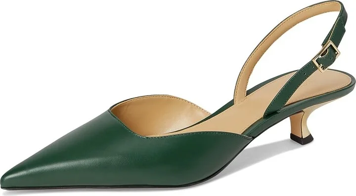 MICHAEL Michael Kors Luna Kitten Sling Pump High Women's Heels Bosco : 6 M, Leather/Rubber - Image 5