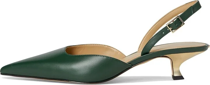 MICHAEL Michael Kors Luna Kitten Sling Pump High Women's Heels Bosco : 6 M, Leather/Rubber - Image 6