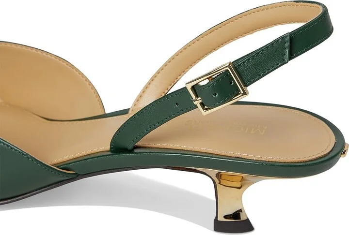 MICHAEL Michael Kors Luna Kitten Sling Pump High Women's Heels Bosco : 6 M, Leather/Rubber - Image 7