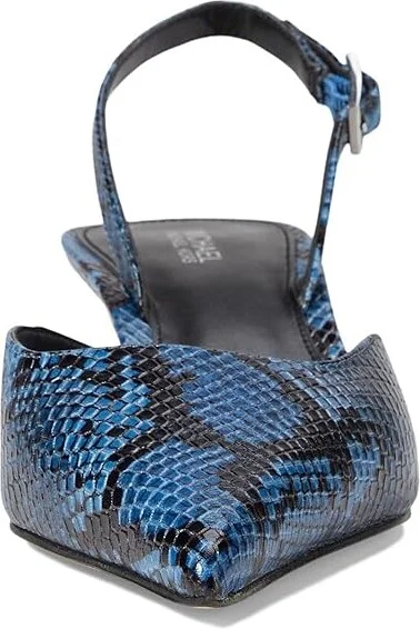 MICHAEL Michael Kors Luna Kitten Sling Pump High Women's Heels Chambray : 6.5 M, Leather/Rubber - Image 2