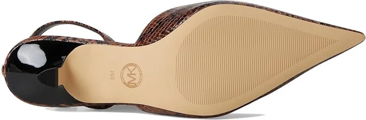 MICHAEL Michael Kors Luna Kitten Sling Pump High Women's Heels Luggage : 7 M, Leather/Rubber - Image 3