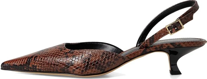 MICHAEL Michael Kors Luna Kitten Sling Pump High Women's Heels Luggage : 7 M, Leather/Rubber - Image 6