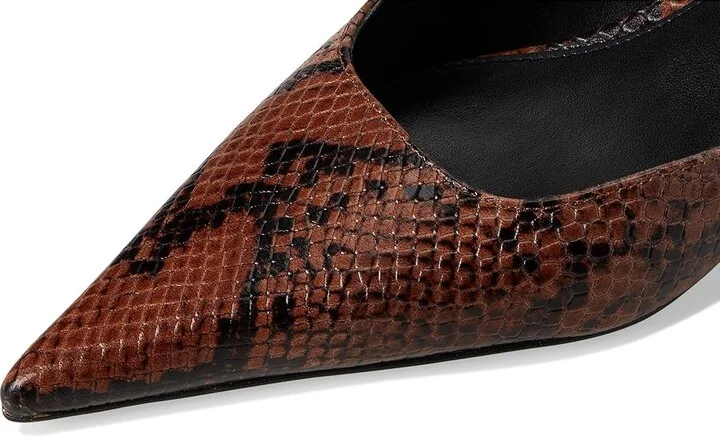 MICHAEL Michael Kors Luna Kitten Sling Pump High Women's Heels Luggage : 7 M, Leather/Rubber - Image 7