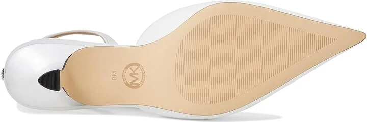 MICHAEL Michael Kors Luna Kitten Sling Pump High Women's Heels Optic White : 6 M, Leather/Rubber - Image 3