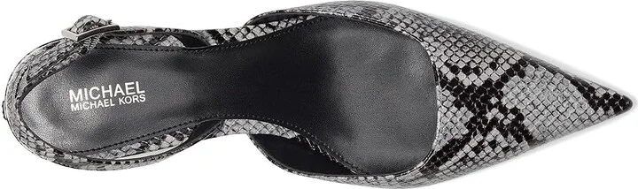 MICHAEL Michael Kors Luna Kitten Sling Pump High Women's Heels Quarry Grey : 6.5 M, Leather/Rubber - Image 2