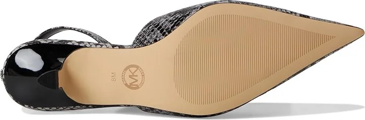 MICHAEL Michael Kors Luna Kitten Sling Pump High Women's Heels Quarry Grey : 6.5 M, Leather/Rubber - Image 3