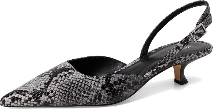 MICHAEL Michael Kors Luna Kitten Sling Pump High Women's Heels Quarry Grey : 6.5 M, Leather/Rubber - Image 5