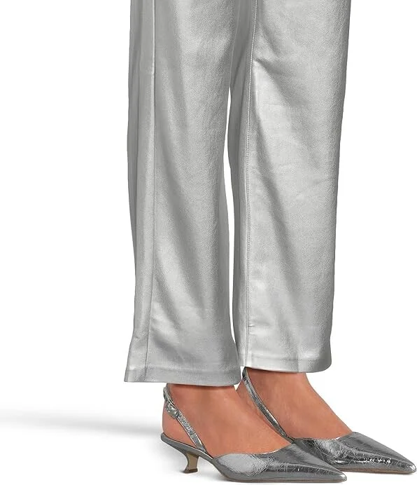 MICHAEL Michael Kors Luna Kitten Sling Pump High Women's Heels Silver : 7 M, Leather/Rubber - Image 2