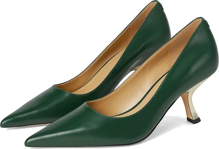 MICHAEL Michael Kors Luna Mid Pumps High Women's Heels Bosco : 6.5 M, Leather/Rubber