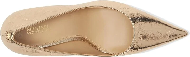 MICHAEL Michael Kors Luna Mid Pumps High Women's Heels Pale Gold : 7.5 M, Leather/Rubber - Image 2