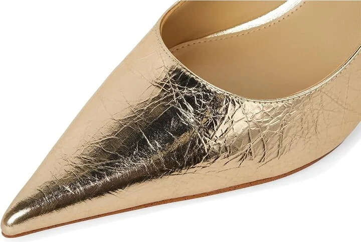 MICHAEL Michael Kors Luna Mid Pumps High Women's Heels Pale Gold : 7.5 M, Leather/Rubber - Image 7