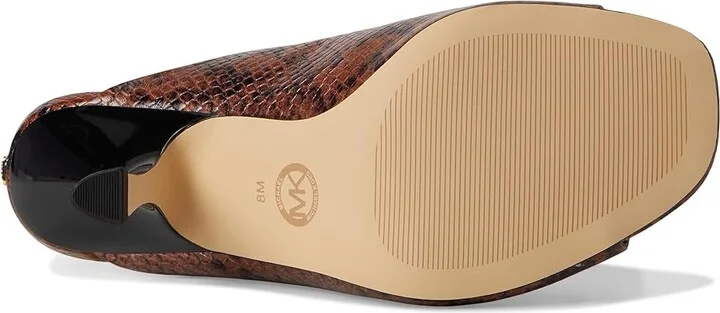 MICHAEL Michael Kors Luna Mule Sandals Women's Sandals Luggage : 7 M, Leather/Rubber - Image 3