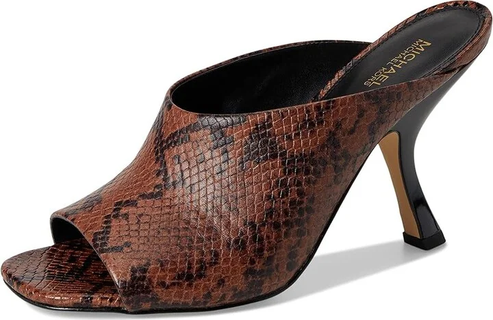 MICHAEL Michael Kors Luna Mule Sandals Women's Sandals Luggage : 7 M, Leather/Rubber - Image 5