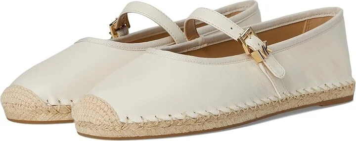MICHAEL Michael Kors Lynn Ballet Espadrille Women's Shoes Light Cream : 9 M, Leather