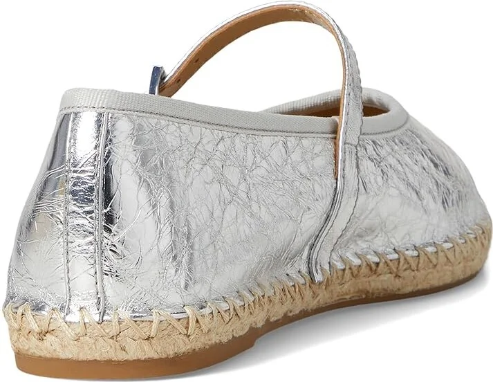 MICHAEL Michael Kors Lynn Ballet Espadrille Women's Shoes Silver : 6.5 M, Leather - Image 4