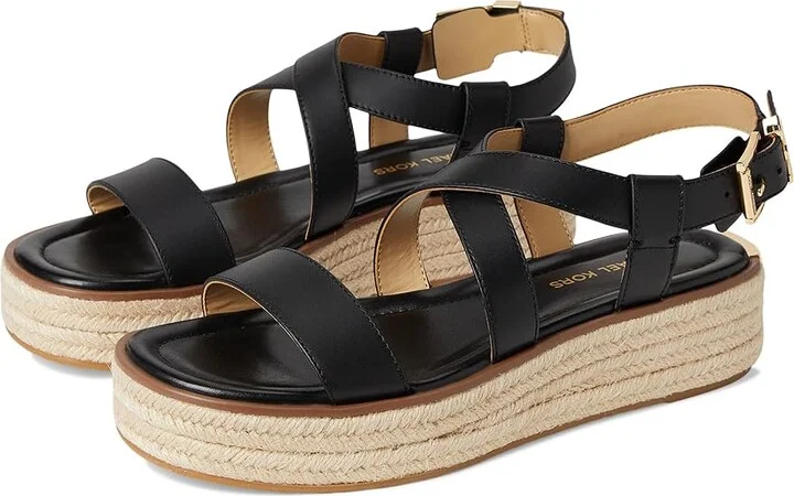 MICHAEL Michael Kors Lynn Espadrille Sandal Women's Sandals Black : 11 M, Synthetic
