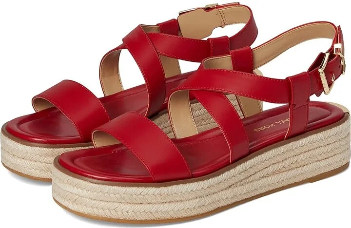 MICHAEL Michael Kors Lynn Espadrille Sandal Women's Sandals Crimson : 8.5 M, Synthetic