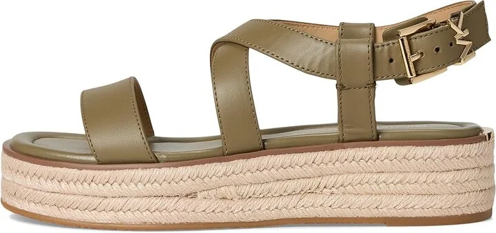 MICHAEL Michael Kors Lynn Espadrille Sandal Women's Sandals Safari Green : 7 M, Synthetic - Image 6