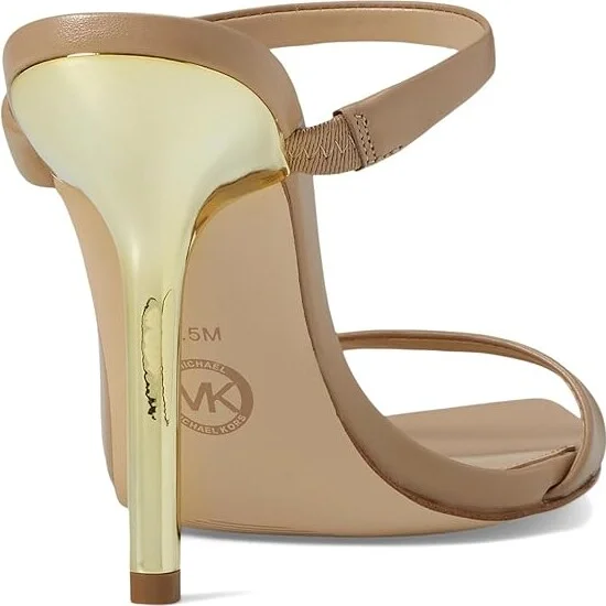 MICHAEL Michael Kors Lyssa Slide Women's Shoes Camel : 7 M, Leather - Image 4