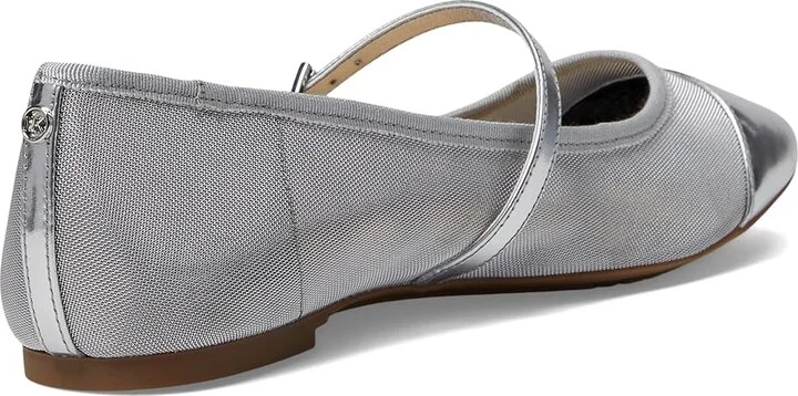 MICHAEL Michael Kors Mae Flex Ballet Women's Flat Shoes Silver : 7 M, Leather - Image 4