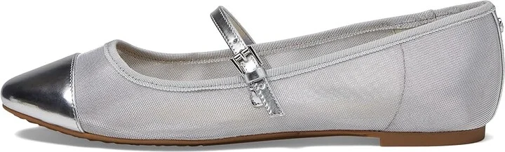 MICHAEL Michael Kors Mae Flex Ballet Women's Flat Shoes Silver : 7 M, Leather - Image 5