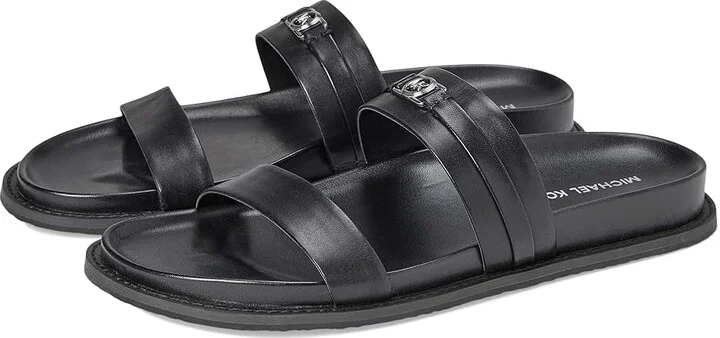MICHAEL Michael Kors Mandy Flat Sandal Women's Sandals Black : 7 M, Leather