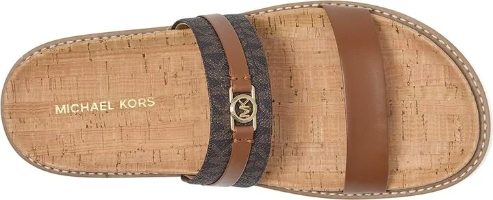 MICHAEL Michael Kors Mandy Flat Sandal Women's Sandals Brown/Luggage : 7.5 M, Leather - Image 2