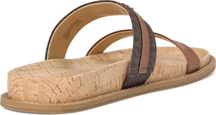 MICHAEL Michael Kors Mandy Flat Sandal Women's Sandals Brown/Luggage : 7.5 M, Leather - Image 4