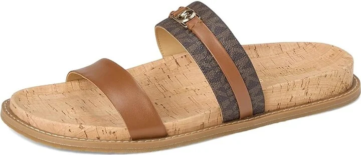 MICHAEL Michael Kors Mandy Flat Sandal Women's Sandals Brown/Luggage : 7.5 M, Leather - Image 5