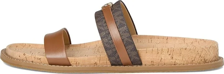 MICHAEL Michael Kors Mandy Flat Sandal Women's Sandals Brown/Luggage : 7.5 M, Leather - Image 6