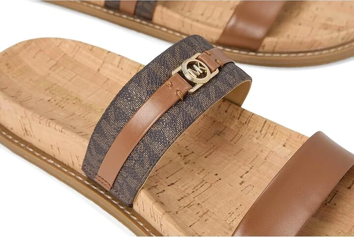 MICHAEL Michael Kors Mandy Flat Sandal Women's Sandals Brown/Luggage : 7.5 M, Leather - Image 7