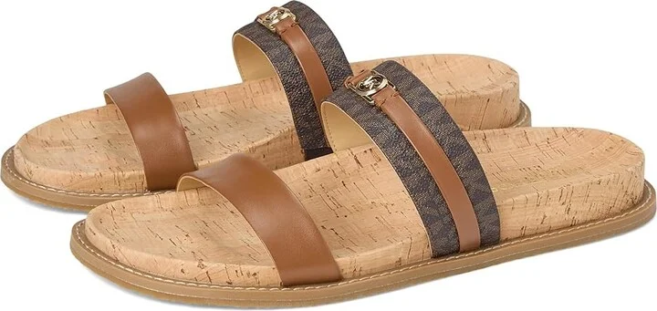 MICHAEL Michael Kors Mandy Flat Sandal Women's Sandals Brown/Luggage : 7.5 M, Leather