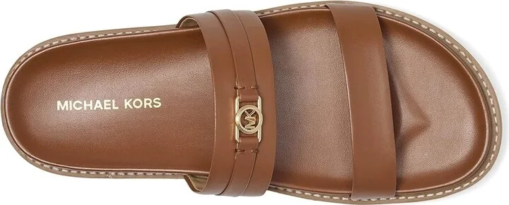 MICHAEL Michael Kors Mandy Flat Sandal Women's Sandals Luggage : 9.5 M, Leather - Image 2