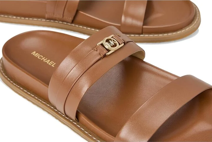 MICHAEL Michael Kors Mandy Flat Sandal Women's Sandals Luggage : 9.5 M, Leather - Image 7