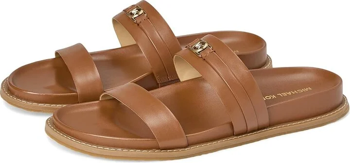 MICHAEL Michael Kors Mandy Flat Sandal Women's Sandals Luggage : 9.5 M, Leather