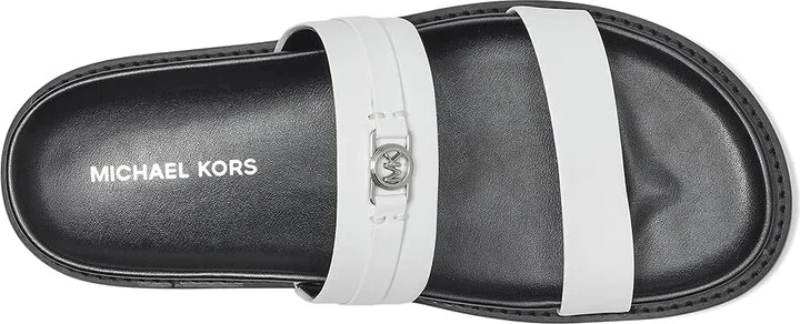 MICHAEL Michael Kors Mandy Flat Sandal Women's Sandals Optic White : 7.5 M, Leather - Image 2