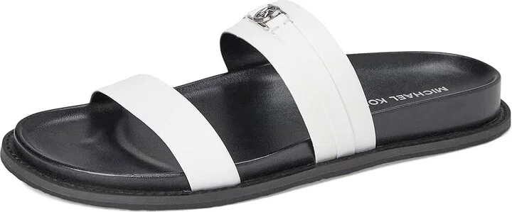 MICHAEL Michael Kors Mandy Flat Sandal Women's Sandals Optic White : 7.5 M, Leather - Image 5