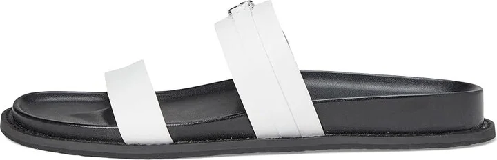 MICHAEL Michael Kors Mandy Flat Sandal Women's Sandals Optic White : 7.5 M, Leather - Image 6
