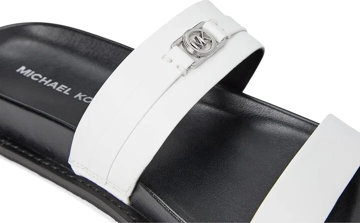 MICHAEL Michael Kors Mandy Flat Sandal Women's Sandals Optic White : 7.5 M, Leather - Image 7
